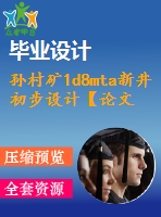 孫村礦1d8mta新井初步設計【論文+圖紙+專題8萬字】