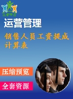 銷售人員工資提成計算表