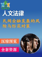 民間金融發(fā)展的風(fēng)險與防范對策