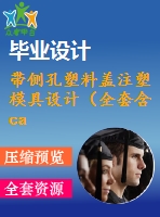 帶側(cè)孔塑料蓋注塑模具設(shè)計(jì)（全套含cad及三維圖紙）