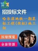 哈爾濱地鐵一期某標(biāo)工程(投標(biāo))施工組織設(shè)計