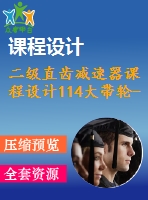 二級直齒減速器課程設計114大帶輪-高速軸