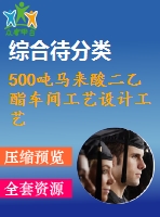 500噸馬來酸二乙酯車間工藝設(shè)計(jì)工藝流程設(shè)計(jì)