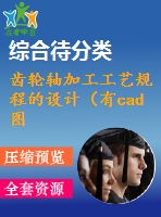 齒輪軸加工工藝規(guī)程的設計（有cad圖）