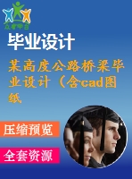 某高度公路橋梁畢業(yè)設(shè)計（含cad圖紙）