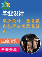 畢業(yè)設(shè)計(jì)--盤套徑向孔帶分度裝置鉆床夾具設(shè)計(jì)