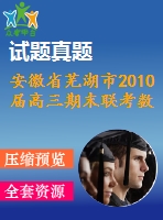 安徽省蕪湖市2010屆高三期末聯考數學試卷及答案(文)