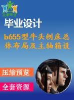 b655型牛頭刨床總體布局及主軸箱設(shè)計(jì)【說明書+cad】