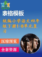 統(tǒng)編小學(xué)語(yǔ)文四年級(jí)下冊(cè)1-8單元復(fù)習(xí)任務(wù)單ppt