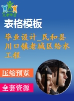 畢業(yè)設(shè)計(jì)_民和縣川口鎮(zhèn)老城區(qū)給水工程設(shè)計(jì)